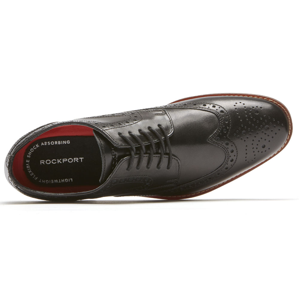 Zapatos Con Cordones Rockport Hombre Mexico - Style Purpose Wingtip Negros - QETMJ7328